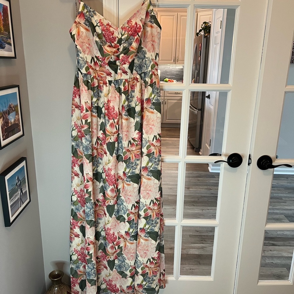 Sachin + Babi Floral Maxi Dress - Cream and Green